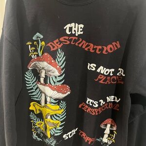 NWT Urban Outfitters Project Social T Black Graphic Crewneck Sweater